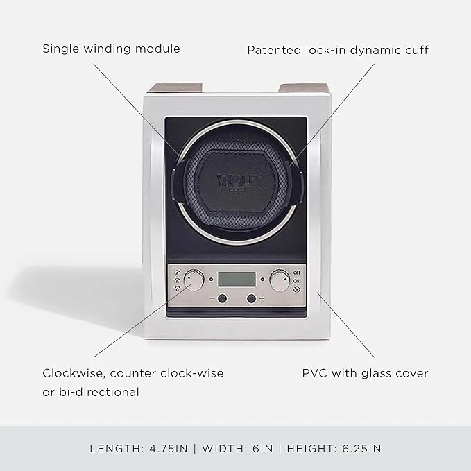 WOLF Module 4.1 Stackable Single Watch Winder w/Cover – 2 Units - Image 7